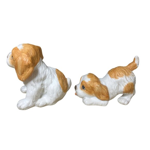 HOMCO Spaniel Puppies 3 INCH Porcelain Dog Figurines # 1407 Set of 2 - Picture 6 of 12